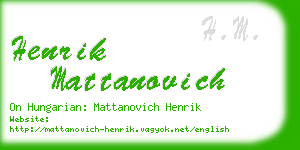 henrik mattanovich business card